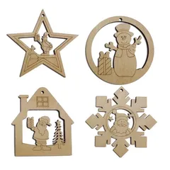 Trang trí Noel bằng gỗ, Set tô màu, decor sáng tạo trang trí Noel, mảnh gỗ tô màu cho bé