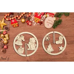 Trang trí Noel bằng gỗ, Set tô màu, decor sáng tạo trang trí Noel, mảnh gỗ tô màu cho bé