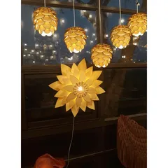 Đèn gỗ hoa sen DIY- Đèn thả trần trang trí Decor nội thất, nhà hàng, cửa hàng, quán Cafe, resort