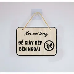 Biển bảng gỗ decor xin vui lòng gõ cửa - bảng gỗ trang trí gia đình