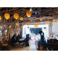 đèn gỗ thả trần kiến trúc hình quả thông- đèn trang trí nội thất cửa hàng