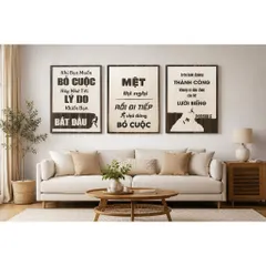 Bộ 3 tranh gỗ trang trí động lực treo, gồm nhiều mẫu