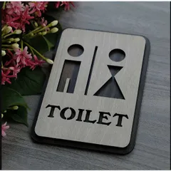 Bảng Gỗ AKZ Toilet - WC Nam Nữ - Resroom, bảng gỗ treo, chỉ hướng nhà vệ sinh AKZTL07