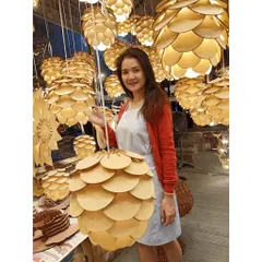 Đèn Gỗ trang trí - Đèn gỗ dáng quả thông