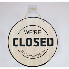 Bảng gỗ Open Closed treo cửa 2 mặt trang trí decor sang trọng độc đáo