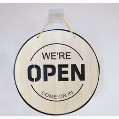 Bảng gỗ Open Closed treo cửa 2 mặt trang trí decor sang trọng độc đáo