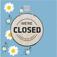 Bảng gỗ Open Closed treo cửa 2 mặt trang trí decor sang trọng độc đáo