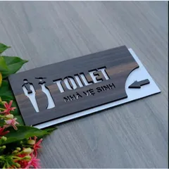 Bảng Gỗ AKZ Toilet - WC Nam Nữ - Resroom, bảng gỗ treo, chỉ hướng nhà vệ sinh AKZTL12