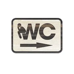Bảng WC Gỗ mũi tên chỉ hướng nhà vệ sinh AKZTL03