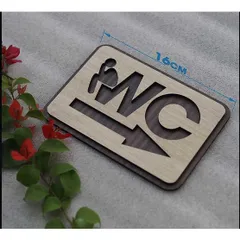 Bảng WC Gỗ mũi tên chỉ hướng nhà vệ sinh AKZTL03