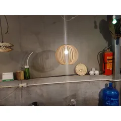 Đèn gỗ đèn cầu 30cm
