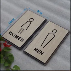 Bảng Gỗ AKZ Toilet - WC Nam Nữ - Resroom, bảng gỗ treo, chỉ hướng nhà vệ sinh AKZTL20