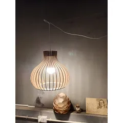 Đèn gỗ dáng bu gà 30cm