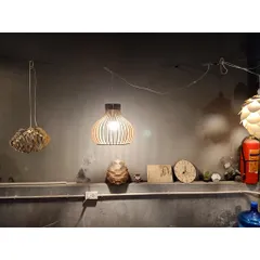 Đèn gỗ dáng bu gà 30cm