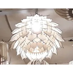 Đèn gỗ atiso - hoa sứ