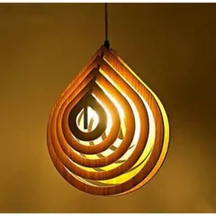 Đèn Gỗ decor trang trí nội thất DIY 112, đèn gỗ trái tim, đèn gỗ thả trần