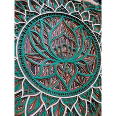 tranh gỗ mandala bông sen