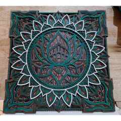 tranh gỗ mandala bông sen