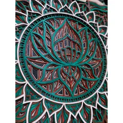 tranh gỗ mandala bông sen