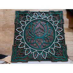 tranh gỗ mandala bông sen