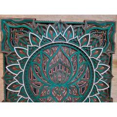 tranh gỗ mandala bông sen