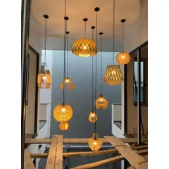 Đèn Gỗ DIY 095 thả trần kiểu dáng đặc biệt