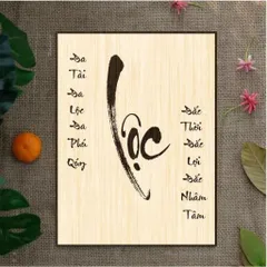 Tranh thư pháp chữ lộc 02, tranh thư pháp treo tường, tranh treo tương