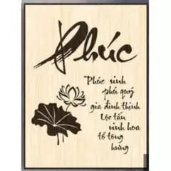 Tranh thư pháp chữ phúc họa tiết