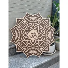Tranh Gỗ Mandala Chữ Om Treo tường điêu khắc Hoa Mandala chữ Om decor trang trí phòng yoga nhà cửa quán cafe homestay