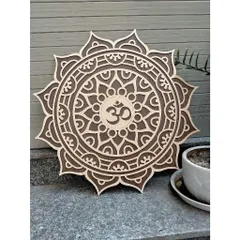 Tranh Gỗ Mandala Chữ Om Treo tường điêu khắc Hoa Mandala chữ Om decor trang trí phòng yoga nhà cửa quán cafe homestay