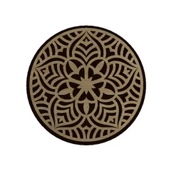 Tranh gỗ mandala, Tranh Gỗ 3D Mandala Chữ Om treo tường cho phòng thờ, phòng thiền, yoga, quán chay... MDL04