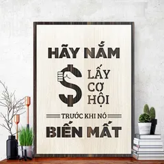 Tranh gỗ 3d trang trí truyền động lực handmade 