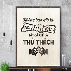 Tranh gỗ 3d trang trí truyền động lực handmade 