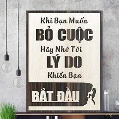 Tranh gỗ 3d trang trí truyền động lực handmade 
