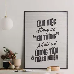 Tranh gỗ 3D cắt lớp – Làm việc đừng có em tưởng phải có lương tâm và trách nhiệm,là thông điệp thẳng thắn, dí dỏm nhưng