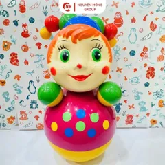 Lật đật nhựa chú hề ngũ sắc 220mm Kotovski nhập khẩu Nga đồ chơi sưu tầm