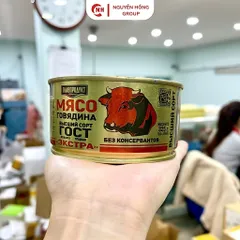 Thịt bò hộp 325g Glavproduct nhập khẩu Nga thơm ngon food đồ ăn