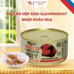 Thịt bò hộp 325g Glavproduct nhập khẩu Nga thơm ngon food đồ ăn