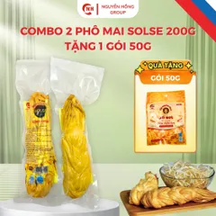 (Combo 2 Phô mai dây 200g  tặng gói 50g) hun khói xé sợi SOLSE Mặn Nga phô mai dây ăn vặt