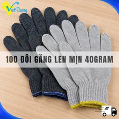 COMBO 100 Găng Tay Len Mịn Thoáng Việt Dương Bảo Hộ Lao Động Bốc Xếp Làm Vườn Xây Dựng - GDTC