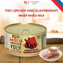Thịt lợn hộp 325g Glavproduct nhập khẩu Nga đồ hộp food thức ăn