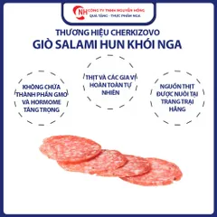 Xúc Xích hun khói Salami 225g, giò salami hun khói nhập khẩu Nga 225g, Nguyễn Hồng