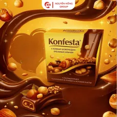 Kẹo phủ socola với nhân socola hạt 150g Konfesta Nhập Khẩu Nga