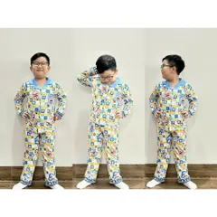 12-45kg A559 Bộ pijama bé trai vải thun lạnh mềm mịn mát họa tiết hoạt hình siêu đẹp