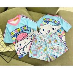 Đồ Bộ Bé Gái Size Đại 12-45kg, Bộ Đùi Cổ Tim Vải Thun Lạnh in Hình Labubu, Kuromi Dễ Thương Cho Bé Gái