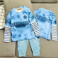 12-45kg A542 Đồ bộ dài tay bé trai thun lạnh in 3D họa tiết thể thao đường phố ngầu đẹp, bộ thể thao bóng đá