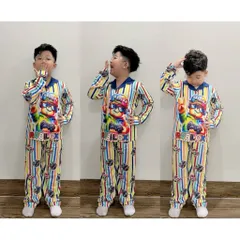 12-45kg A708 Bộ pijama bé trai vải thun lạnh mềm mịn mát họa tiết hoạt hình siêu đẹp