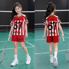 13-49kg H9 Đồ bộ bé gái quần đùi áo tay ngắn thun lạnh họa tiết hoạt hình thể thao siêu cưng