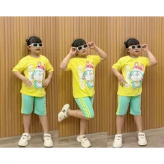 Đồ Bộ Bé Gái Size Đại 11-40kg, Sét Quần Áo Bé Gái Vải Thun Cotton in Hoạt Hình Hot Trend