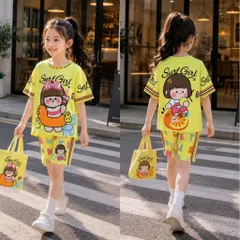 13-49kg A928 BỘ THUN LẠNH 3D BÉ GÁI SIZE ĐẠI - Đồ bộ trẻ em, bộ thể thao bé gái